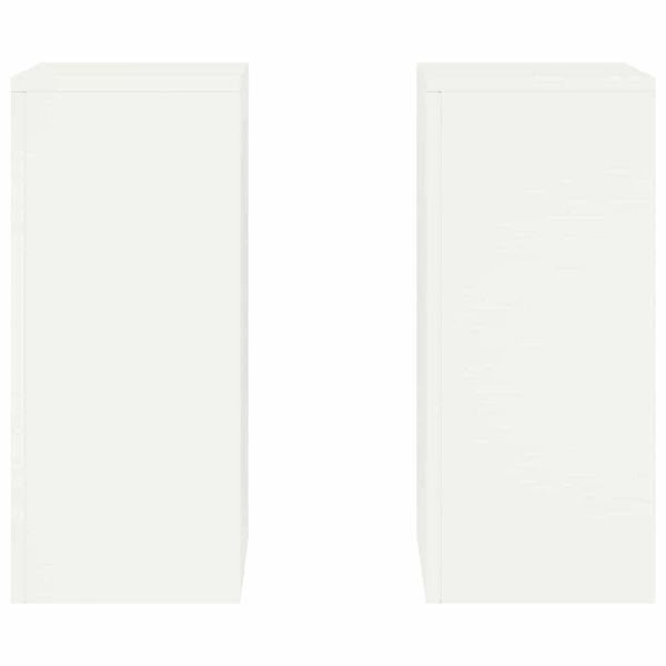 Стойка за растения 2 pcs Бяло 24 x 24 x 55 см Стомана