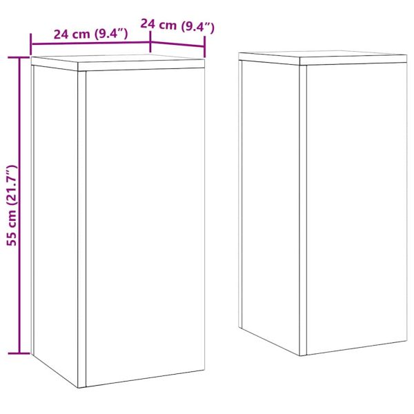 Стойка за растения 2 pcs Бяло 24 x 24 x 55 см Стомана