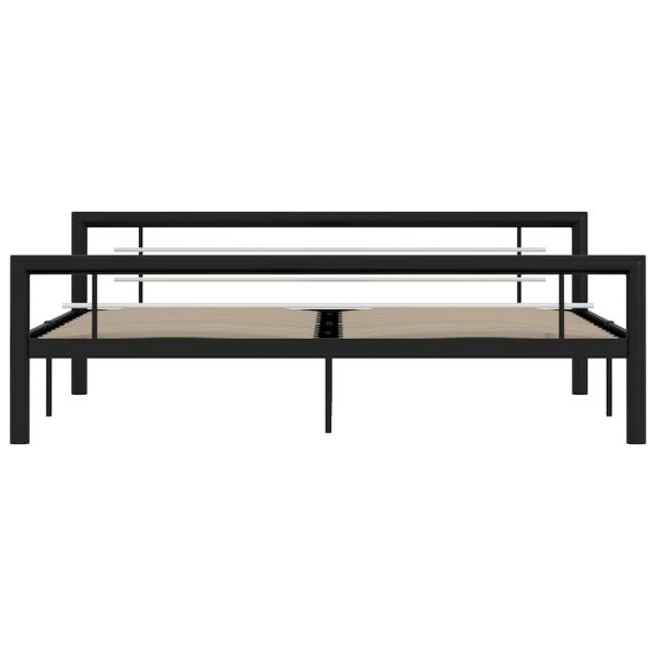 Рамка за легло, черно и бяло, метал, 180x200 cм