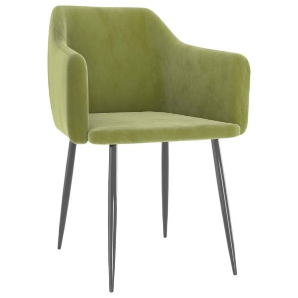Трапезни столове, 2 бр, светлозелени, кадифе