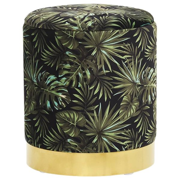 Кръгъл хокер за съхранение, многоцветен, текстил 31 x 37 cm