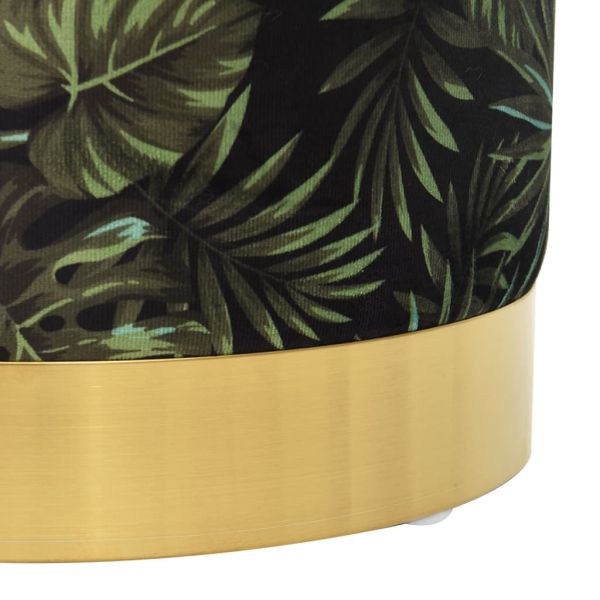 Кръгъл хокер за съхранение, многоцветен, текстил 31 x 37 cm