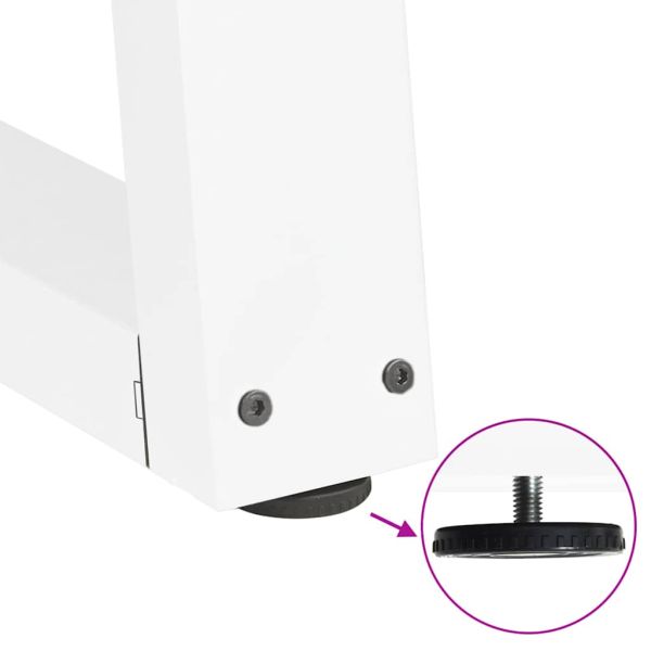 Крака за трапезна маса, V-образни, 2 бр., бели, 70x(72-73,3) см, стомана