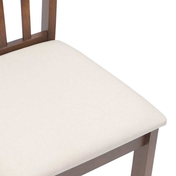 Трапезни столове с възглавници 2бр Кафяв масивна дървесина гума