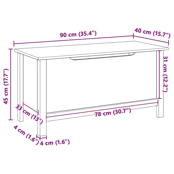 Кутия за съхранение Hill Меден кафяв 90 x 40 x 45 cm