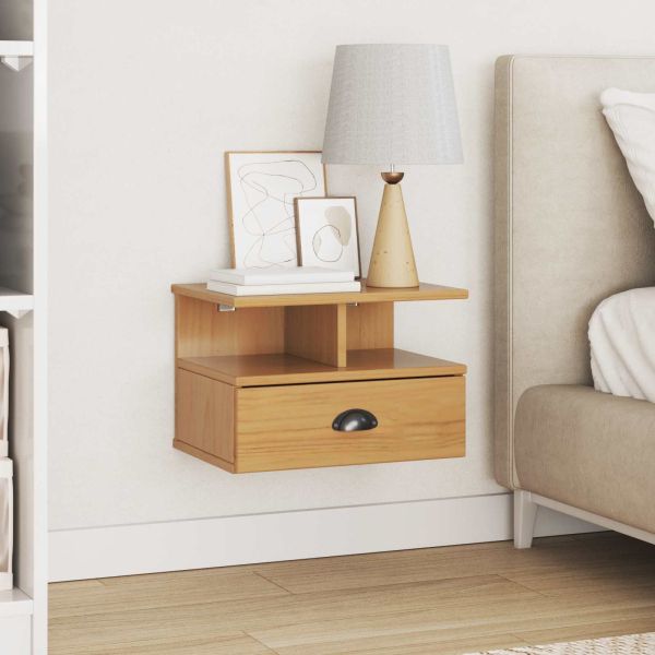 Нощен шкаф с чекмедже Меден кафяв 40 x 31 x 27 см Солиден бор