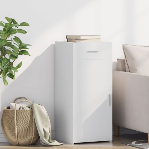 Бюфет, бял, 40x42,5x93 см, инженерно дърво