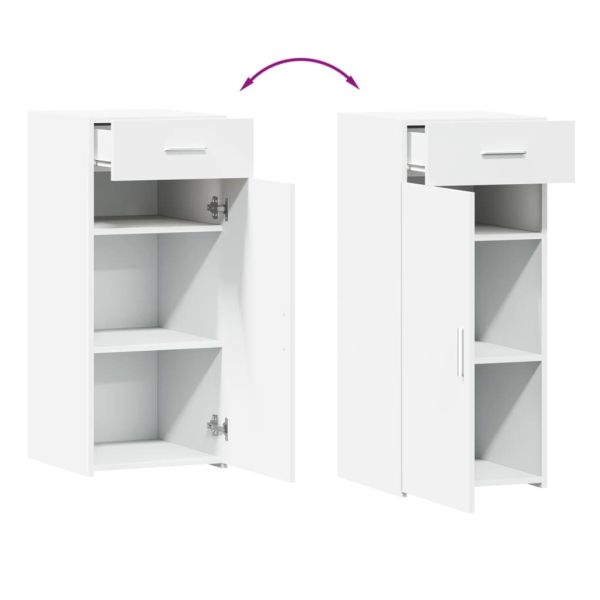 Бюфет, бял, 40x42,5x93 см, инженерно дърво