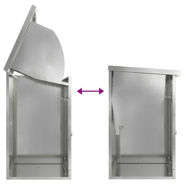 Пощенска кутия за пратки със съхранение Черно 47.5 x 38 x 59 см