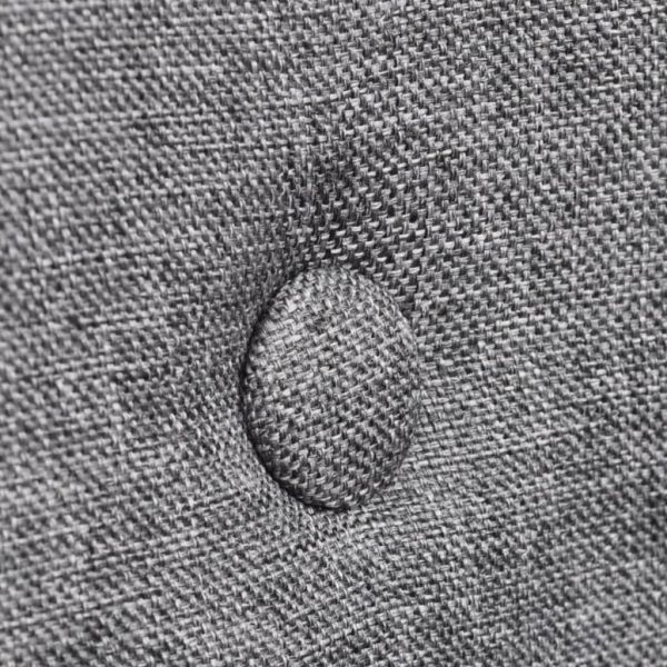 Трапезни столове, 6 бр, светлосив плат и дъбова дървесина масив