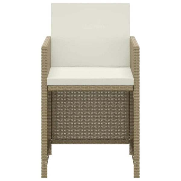 Градински комплект с възглавници, 3 части, полиратан, бежов