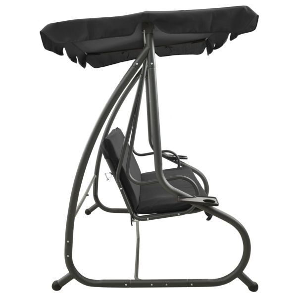 Градинска люлка със сенник, антрацит