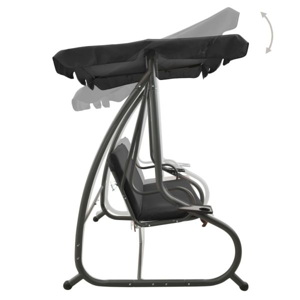 Градинска люлка със сенник, антрацит