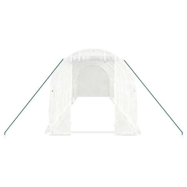 Оранжерия със стоманена рамка бяла 16 м² 8x2x2 м