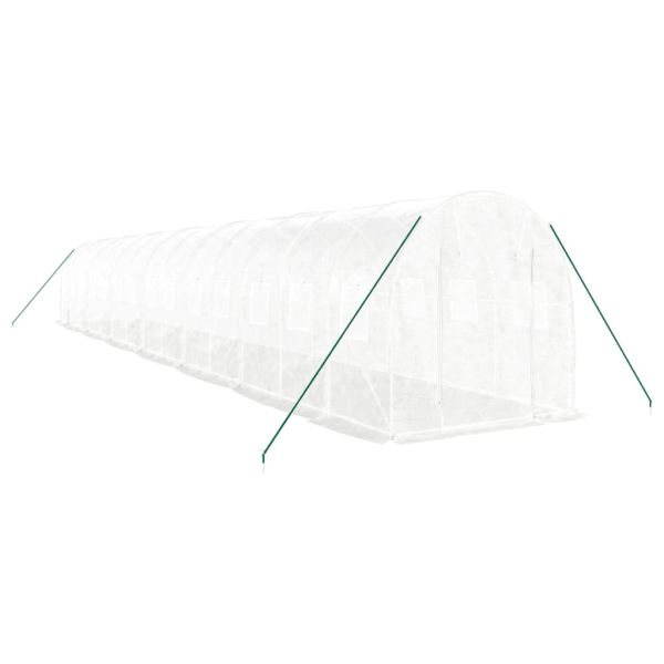 Оранжерия със стоманена рамка бяла 28 м² 14x2x2 м