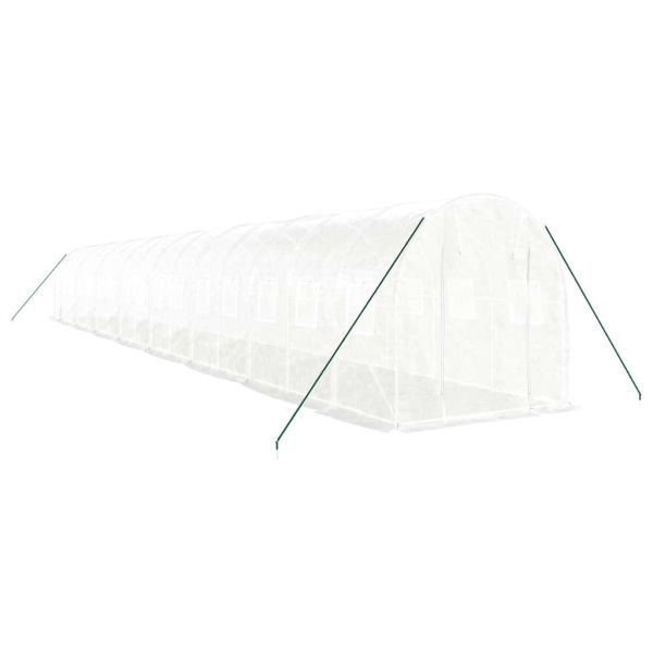 Оранжерия със стоманена рамка бяла 32 м² 16x2x2 м