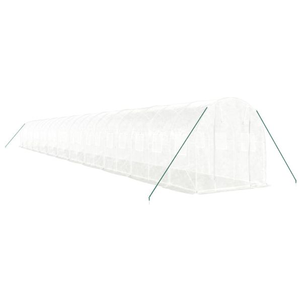 Оранжерия със стоманена рамка бяла 44 м² 22x2x2 м