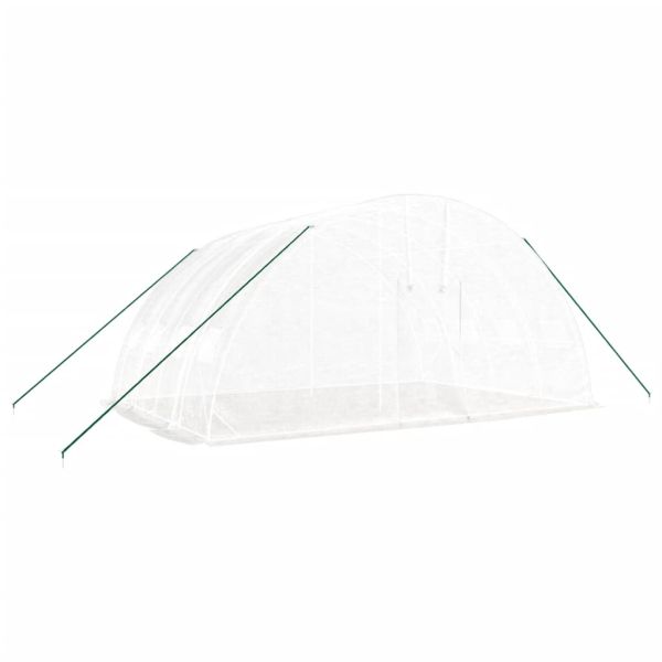 Оранжерия със стоманена рамка, бяла, 24 м², 6x4x2,85 м