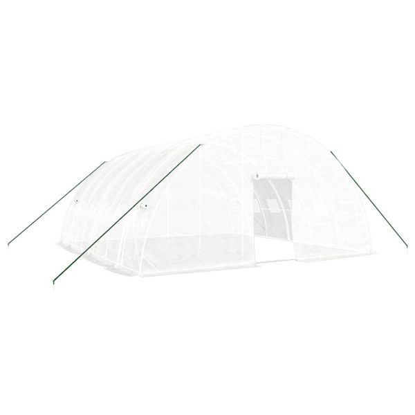 Оранжерия със стоманена рамка бяла 36 м² 6x6x2,85 м