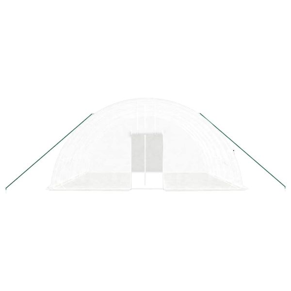 Оранжерия със стоманена рамка бяла 36 м² 6x6x2,85 м