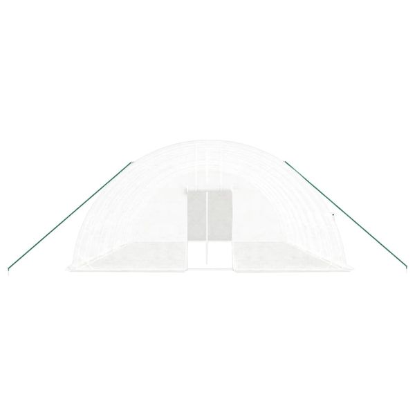 Оранжерия със стоманена рамка бяла 48 м² 8x6x2,85 м