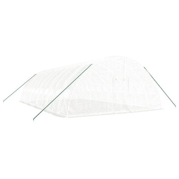 Оранжерия със стоманена рамка бяла 60 м² 10x6x2,85 м