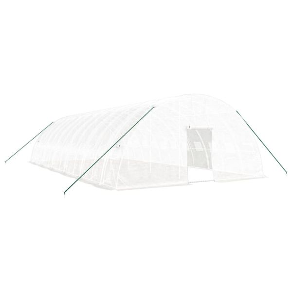 Оранжерия със стоманена рамка бяла 72 м² 12x6x2,85 м