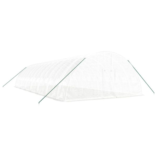 Оранжерия със стоманена рамка бяла 84 м² 14x6x2,85 м