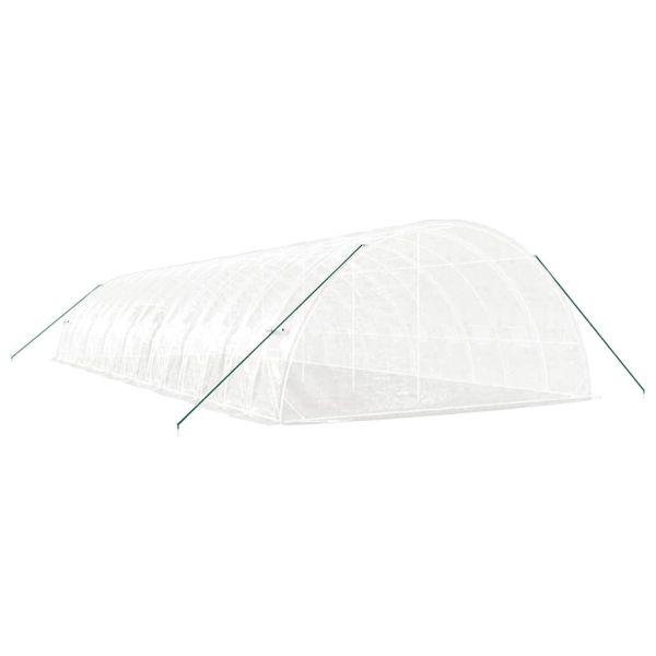 Оранжерия със стоманена рамка бяла 96 м² 16x6x2,85 м