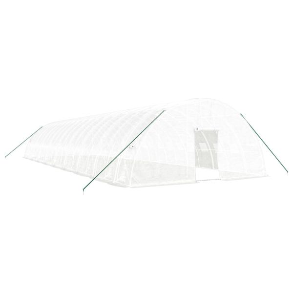 Оранжерия със стоманена рамка бяла 108 м² 18x6x2,85 м