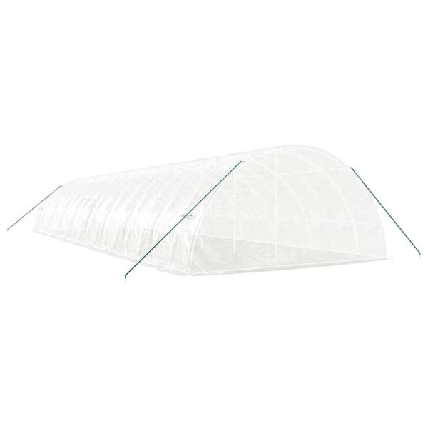 Оранжерия със стоманена рамка бяла 108 м² 18x6x2,85 м