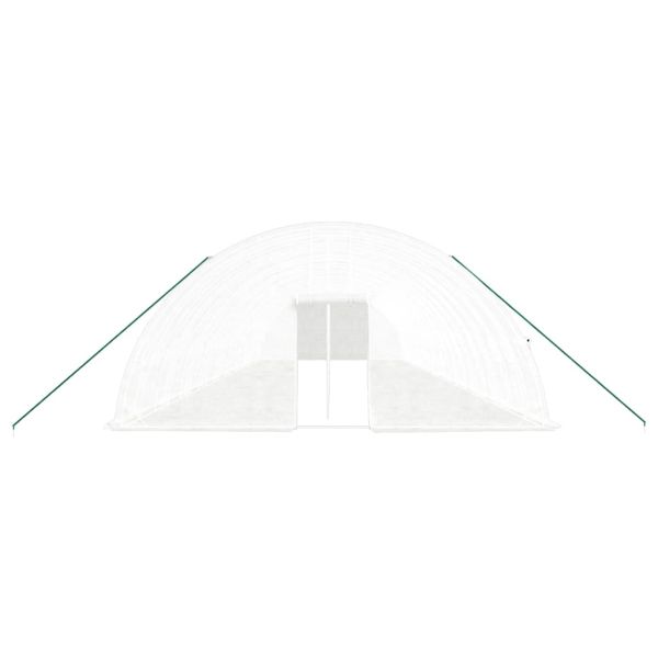 Оранжерия със стоманена рамка бяла 120 м² 20x6x2,85 м