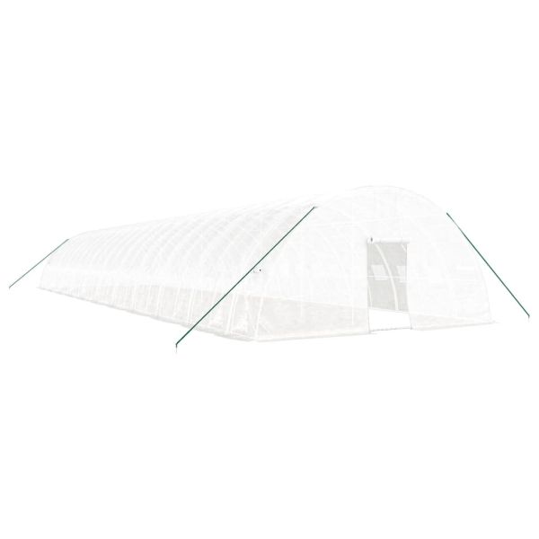 Оранжерия със стоманена рамка бяла 132 м² 22x6x2,85 м