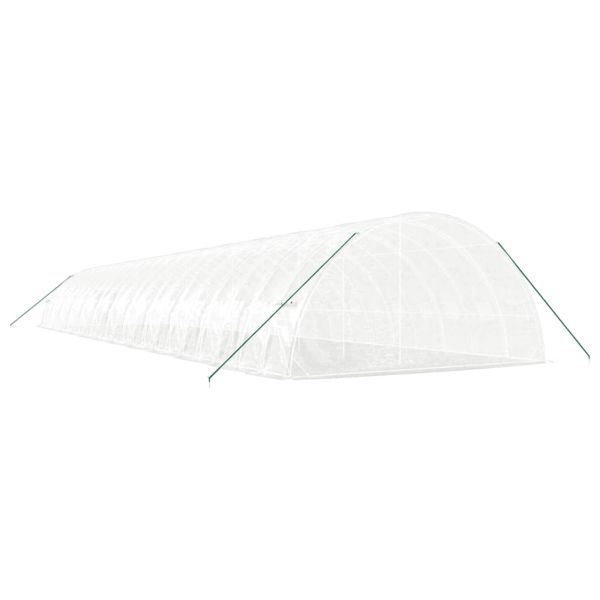 Оранжерия със стоманена рамка бяла 144 м² 24x6x2,85 м