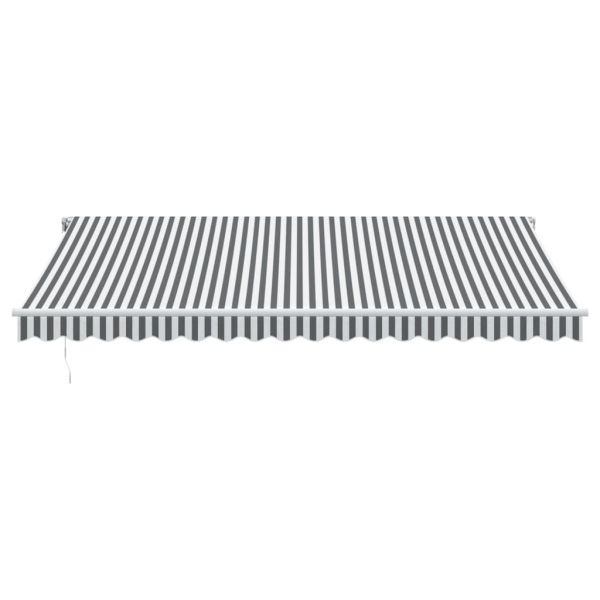 Автоматично прибираща се тента с LED антрацит и бял 450x350 см