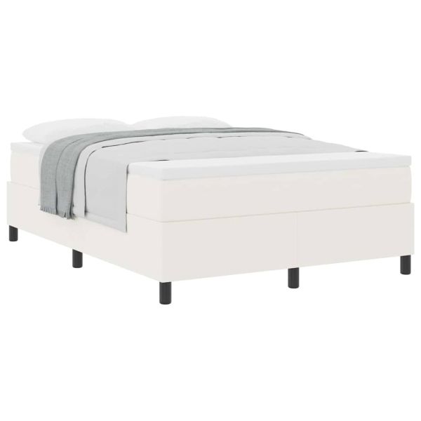 Легло с пружинирана основа Слонова кост и бяло 160 x 200 cm