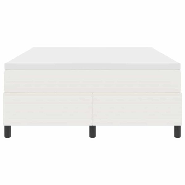 Легло с пружинирана основа Слонова кост и бяло 160 x 200 cm