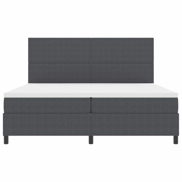 Легло с пружинирана основа Тъмен сив и бял 200 x 200 cm