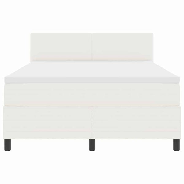 LED кутия за пружини с легло Слонова кост и бяло 160 x 200 cm