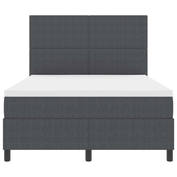 LED кутия за пружини с легло Тъмен сив и бял 140 x 190 cm