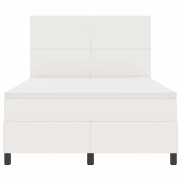 LED кутия за пружини с легло Слонова кост и бяло 160 x 200 cm