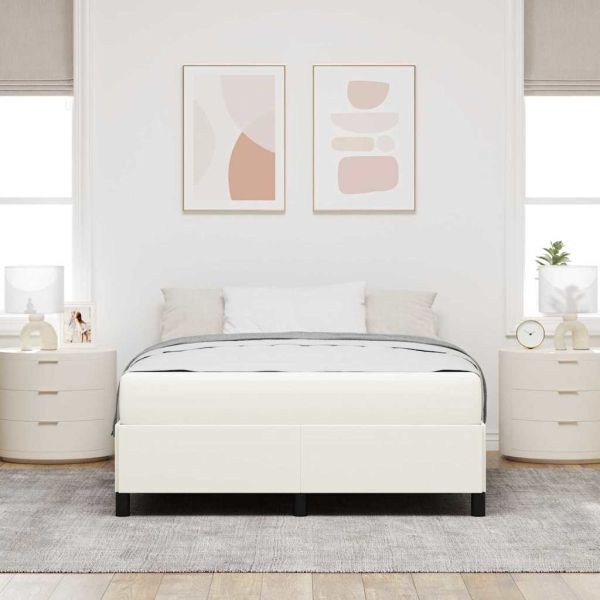 Рамка за легло с матрак Крем 160 x 200 cm текстил