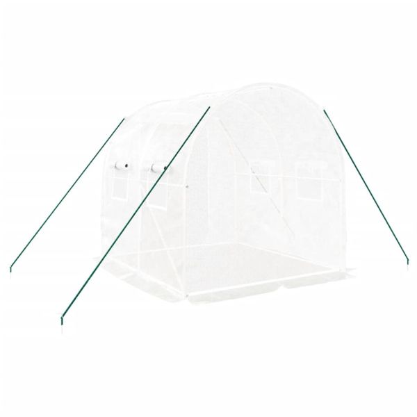 Оранжерия със стоманена рамка бяла 4 м² 2x2x2 м