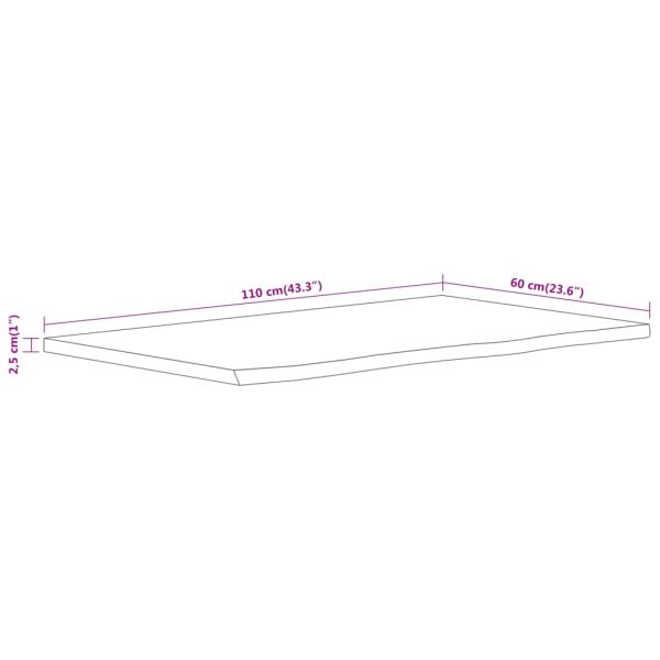 Плот за баня, 110x60x2,5 см, правоъгълен, масивно дърво акация
