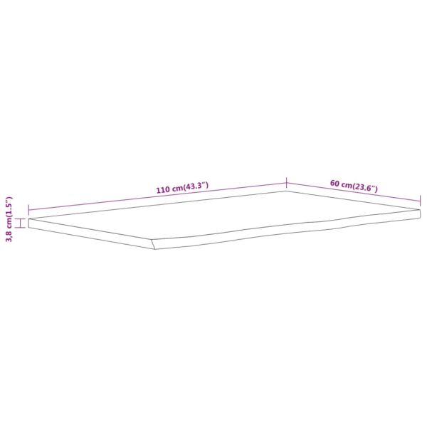 Плот за баня, 110x60x3,8 см, правоъгълен, масивно дърво акация