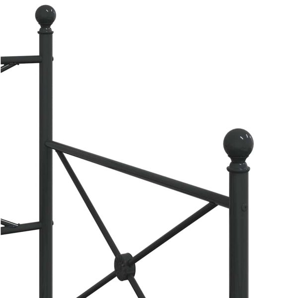 Дневна спалня с багажник без матрак Черно 75x190 cm Стомана