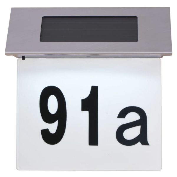 Соларна LED лампа за номер на къща от неръждаема стомана