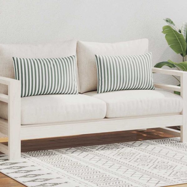 Градински възглавници, 2 бр, райета, 60x40 см, сиви