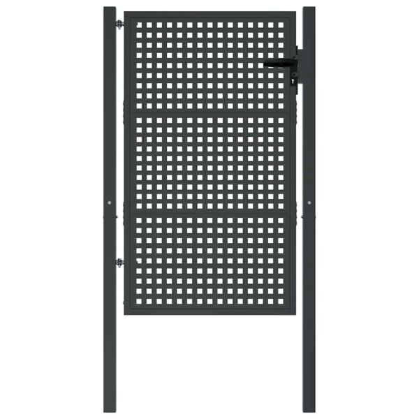 Градинска порта, антрацит, 100x150 см, стомана