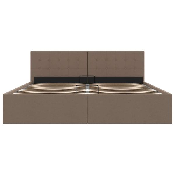 Легло с повдигащ механизъм, таупе, текстил, 180x200 см